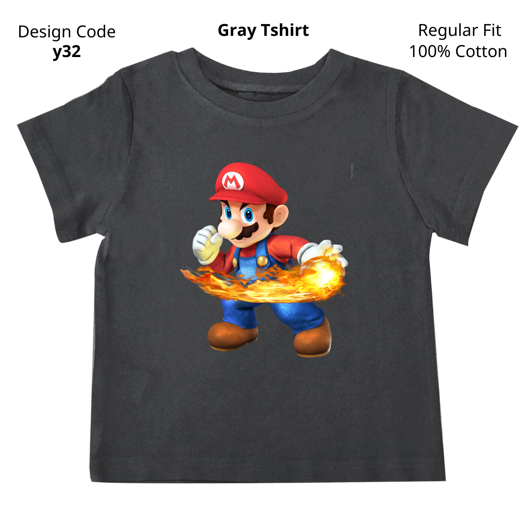 Mario Fire-Ball T-shirt ( Design Y32 )