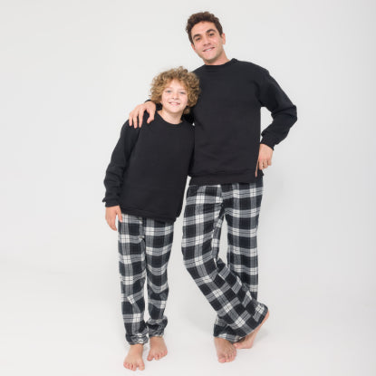Black/Gray Plaid men pajamas